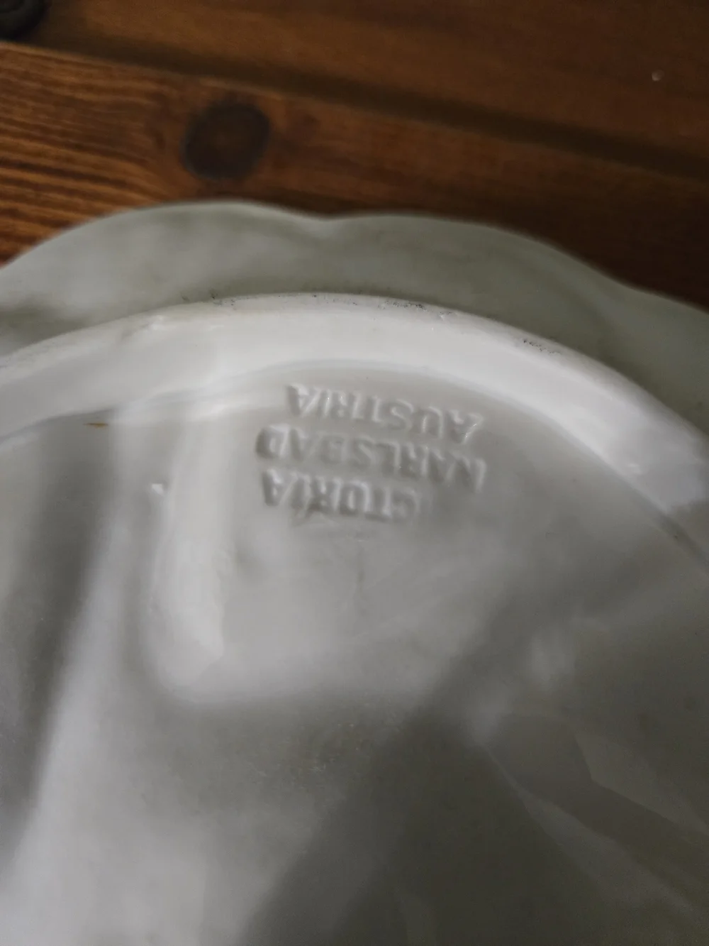 Victoria Karlsbad Austria White and Gold Porcelain Oyster Plate